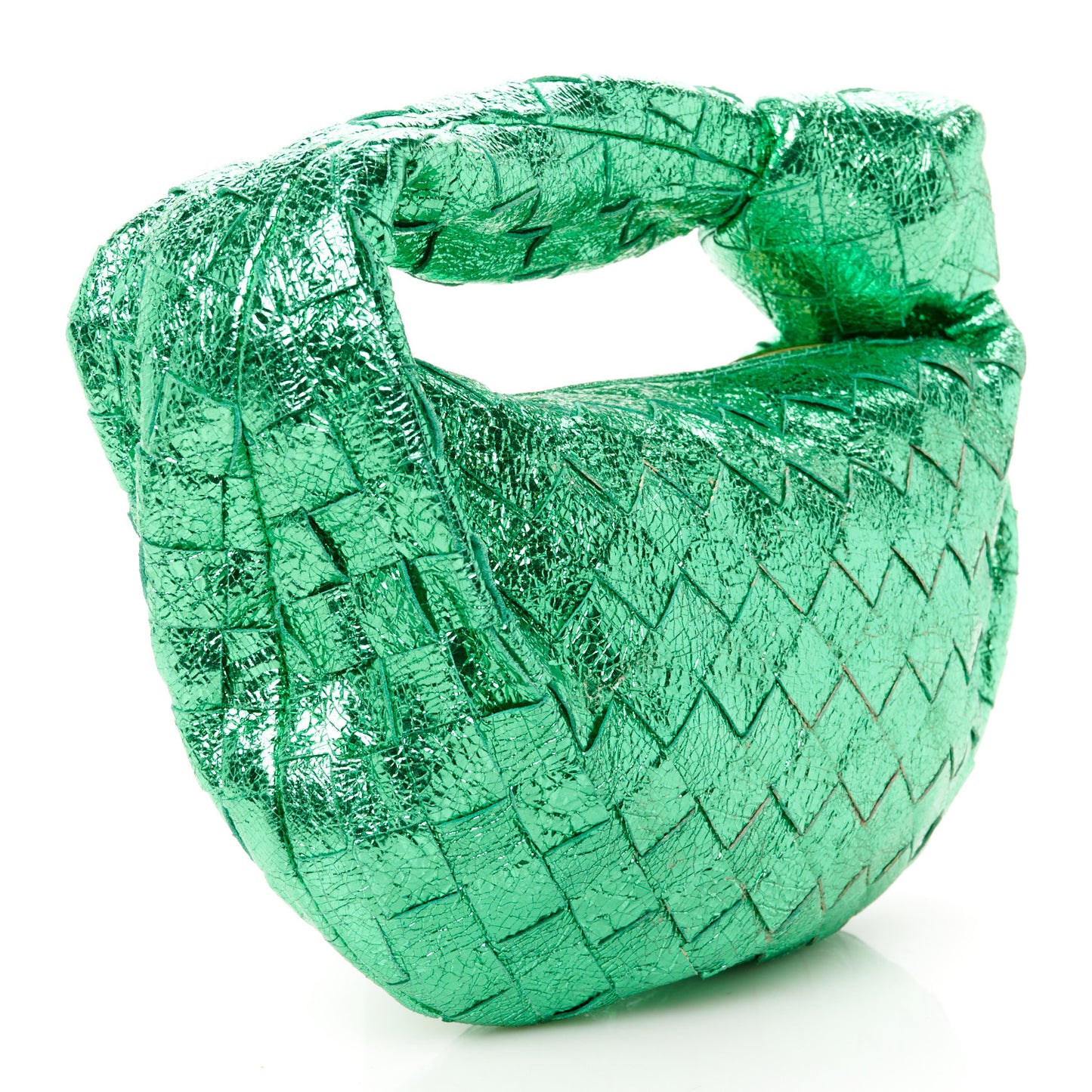 Metallic Nappa Intrecciato Mini Jodie Parakeet