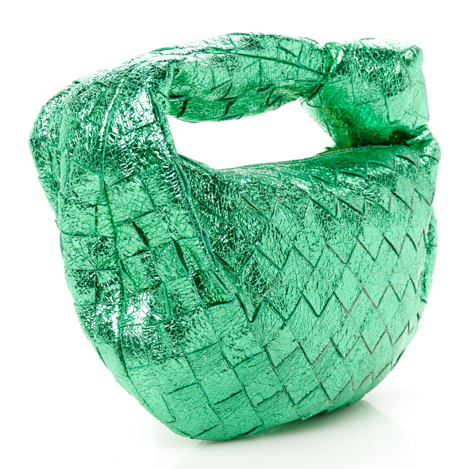 Bottega Veneta Metallic Nappa Intrecciato Mini Jodie Parakeet 3 of 11