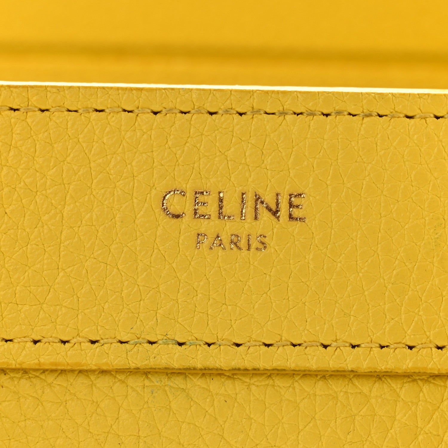 Celine Drummed Calfskin Nano Luggage Citron 6 of 13
