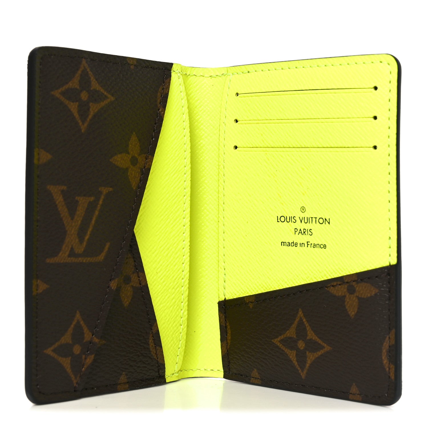 Louis Vuitton Monogram Macassar Pocket Organizer NM Florescent Yellow 5 of 7