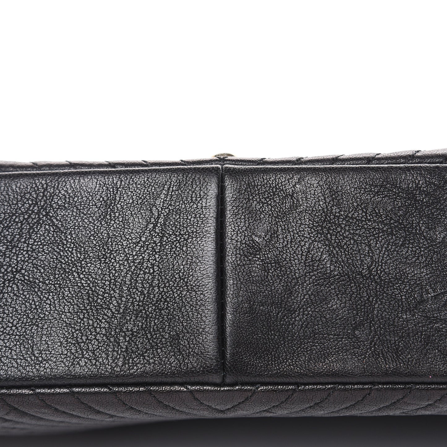 Calfskin Chevron Quilted Medium Surpique Flap Black
