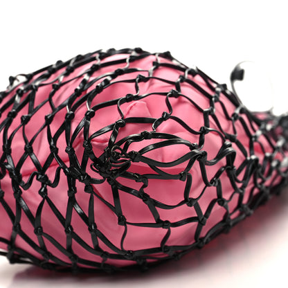 Prada Satin Net Bucket Bag Fuxia Black 9 of 9