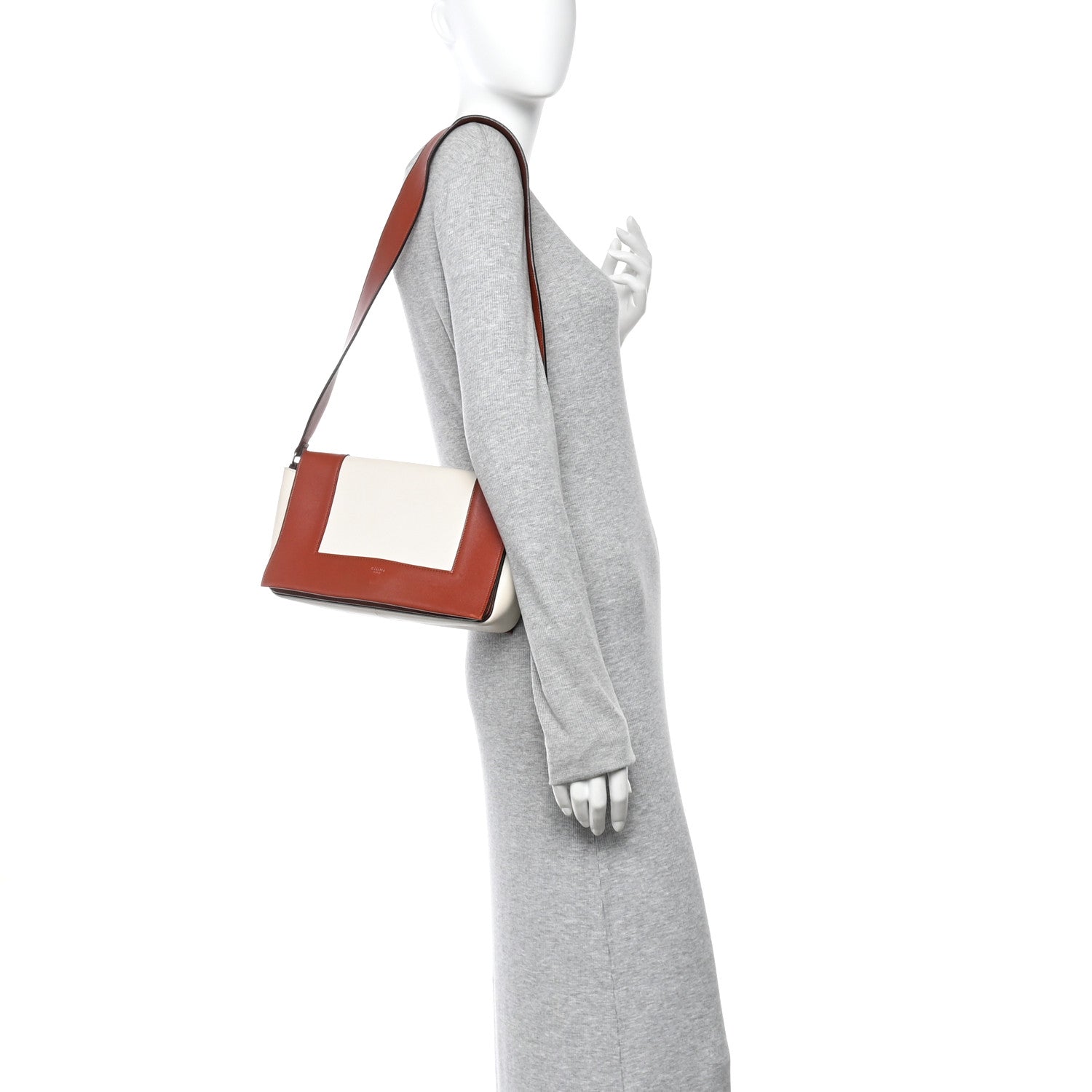 Celine Shiny Smooth Calfskin Medium Frame Shoulder Bag Maple White 2 of 10