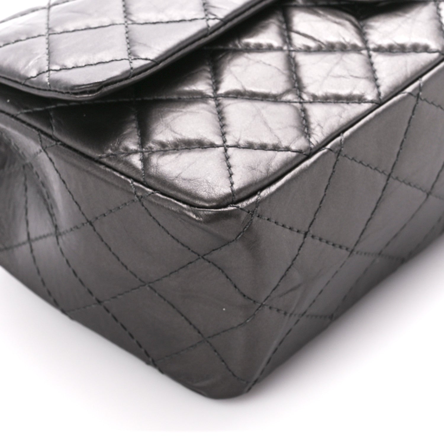 Chanel Metallic Aged Calfskin Quilted 2.55 Reissue Flap 226 Dark Grey 10 of 11