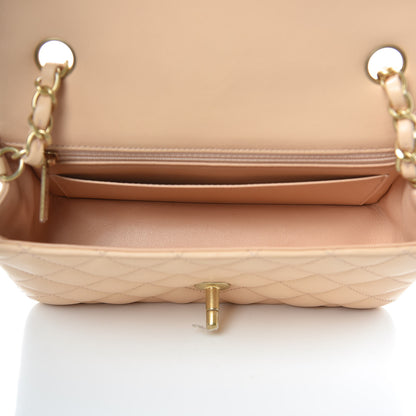 Chanel Lambskin Quilted Mini Rectangular Flap Beige 5 of 10