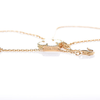 Van Cleef & Arpels 18K Yellow Gold Mother of Pearl Vintage Alhambra Pendant Necklace 6 of 6