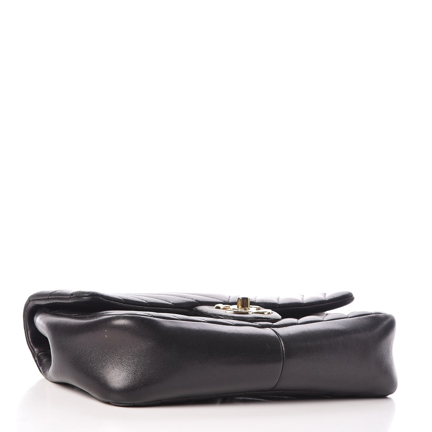 Lambskin Chevron Quilted Small Single Flap Black