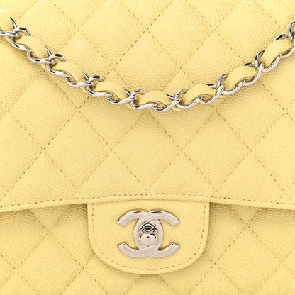 Chanel Caviar Quilted Medium Double Flap Light Yellow 8 of 10