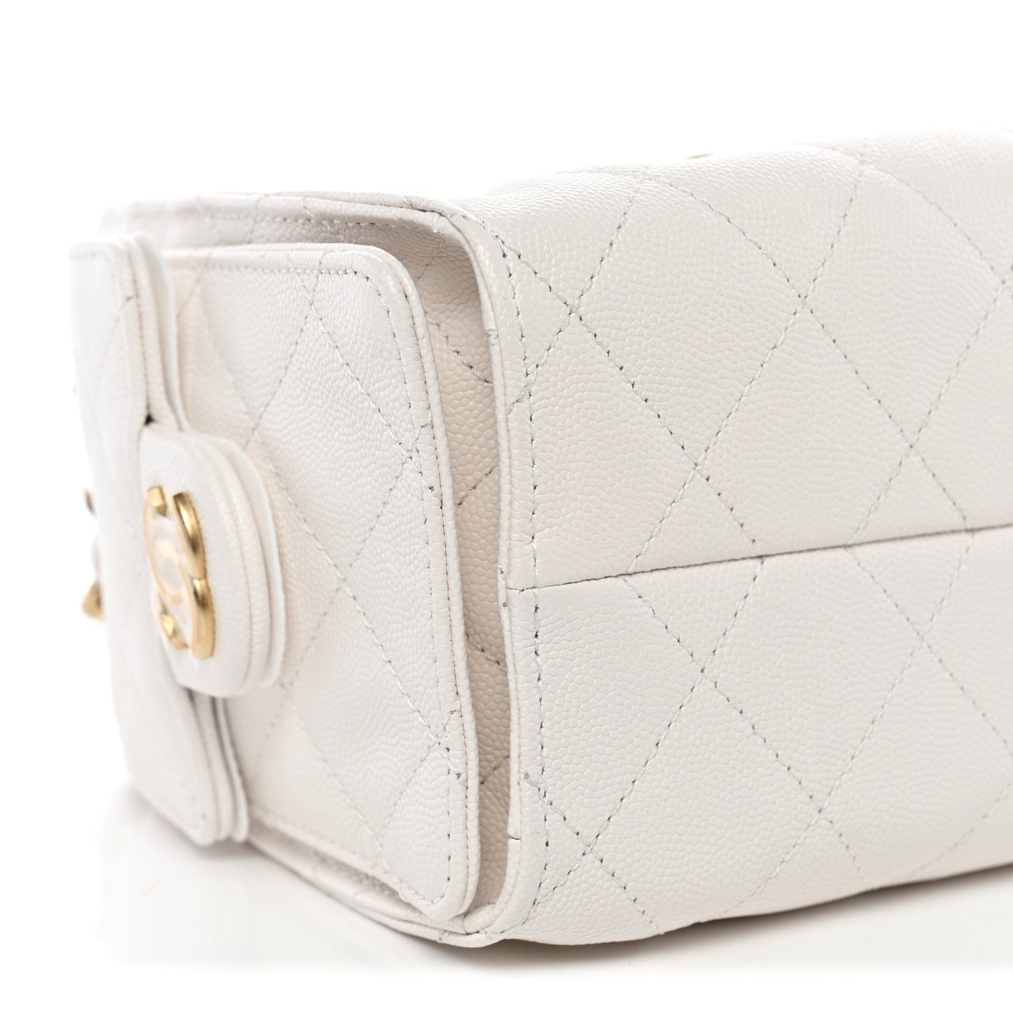 Caviar Quilted Mini Chanel 25 Handbag White