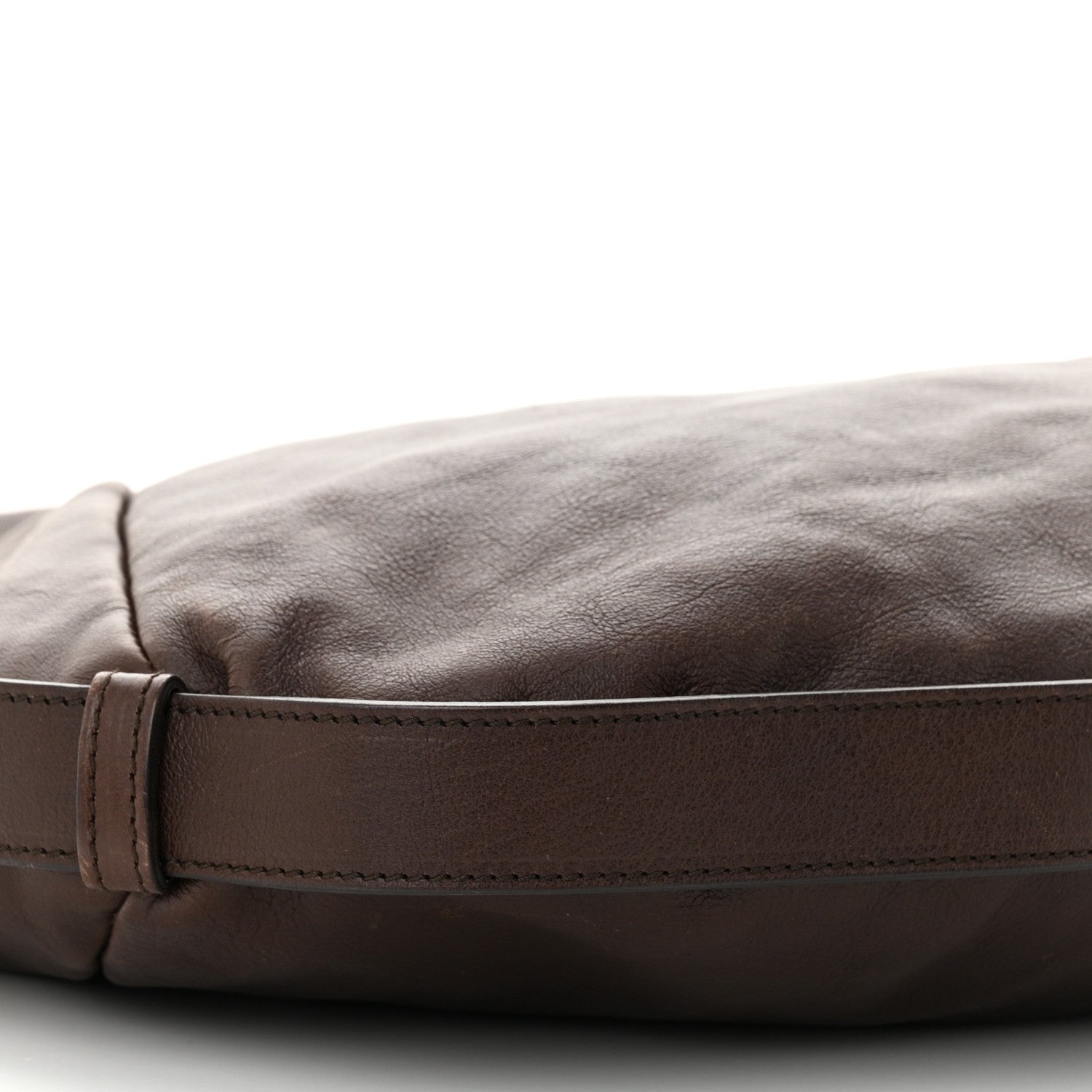 Saint Laurent Calfskin Horn Mombasa Hobo Dark Brown 9 of 10