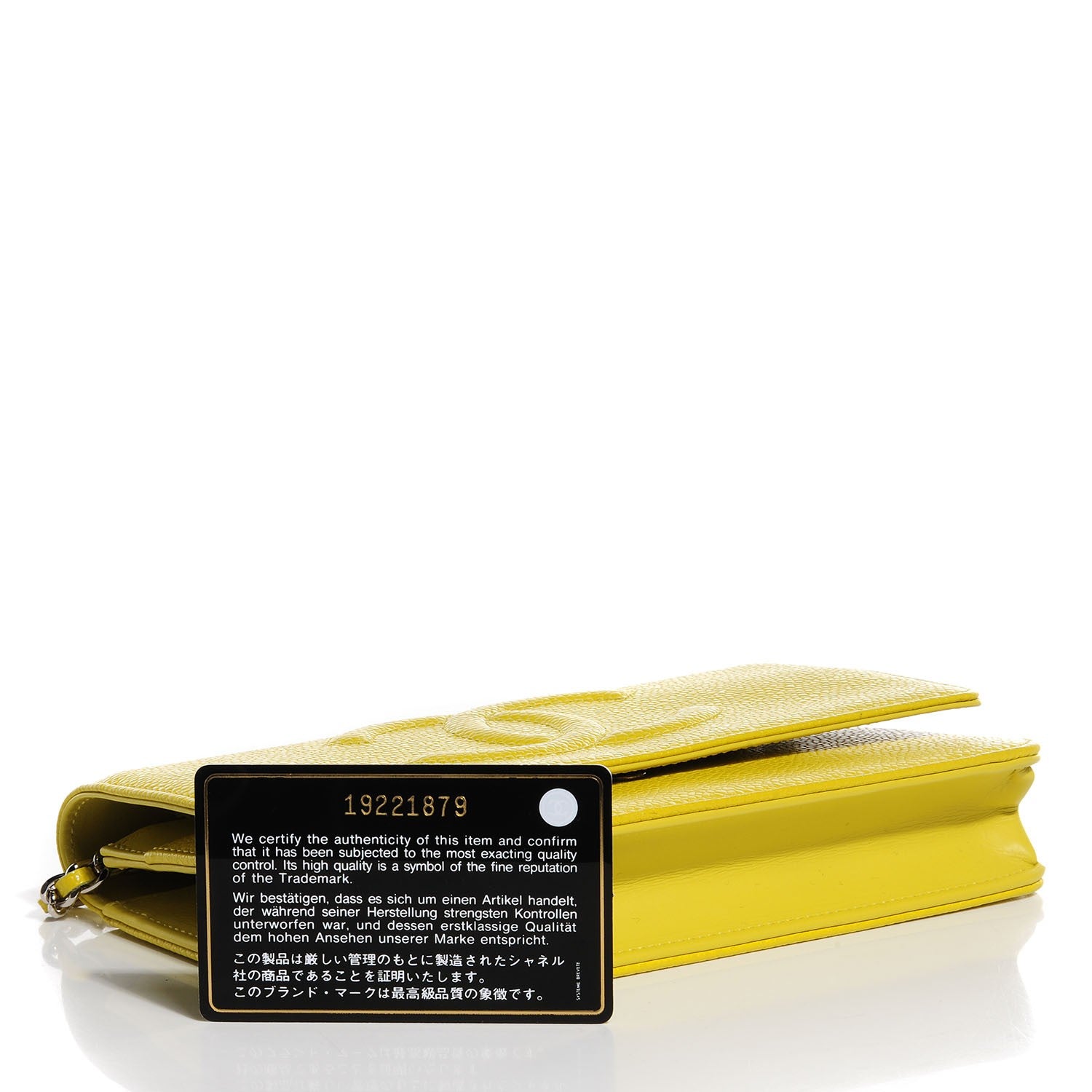 Chanel Caviar Timeless Wallet on Chain WOC Yellow 9 of 9