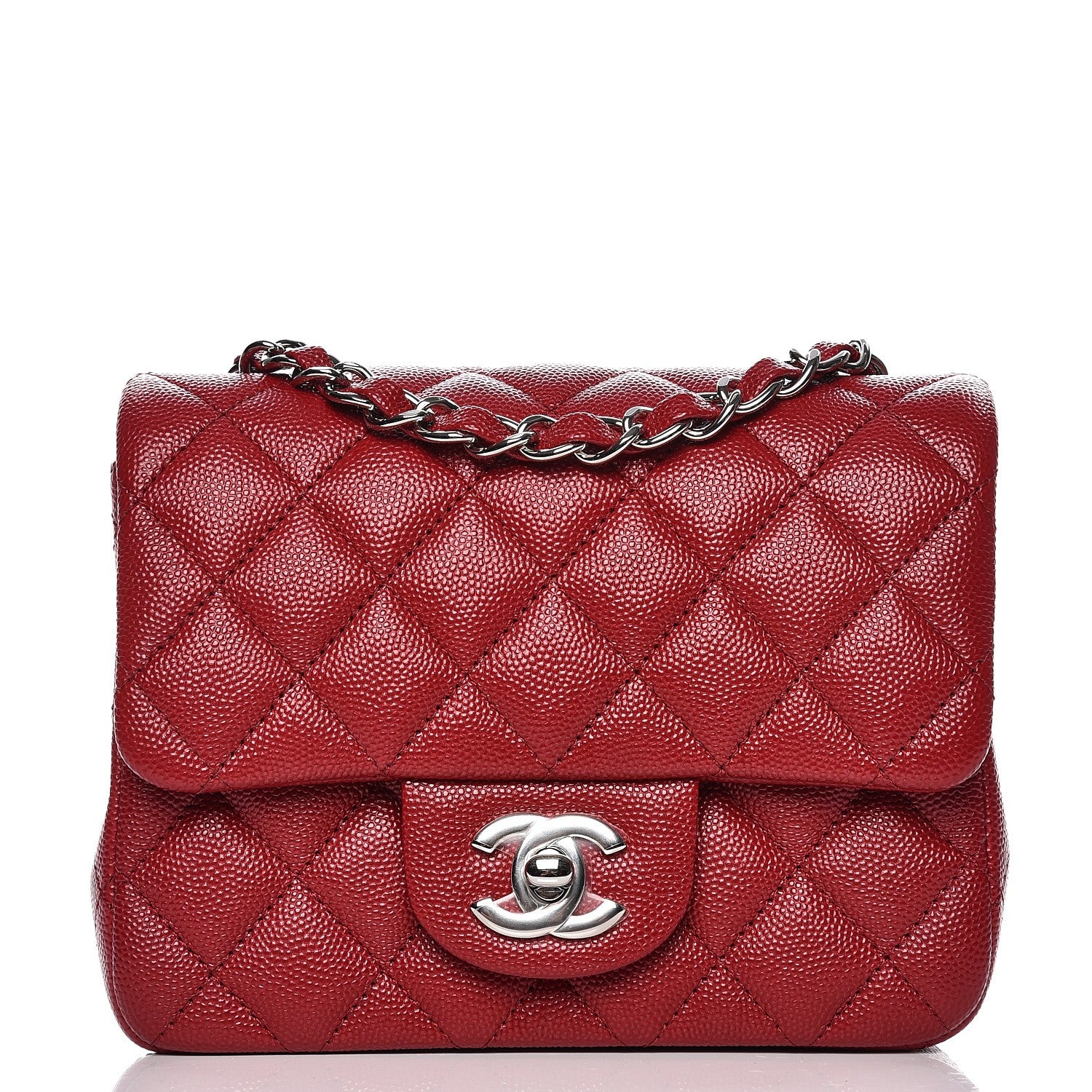 Chanel Caviar Quilted Mini Square Flap Dark Red 1 of 7