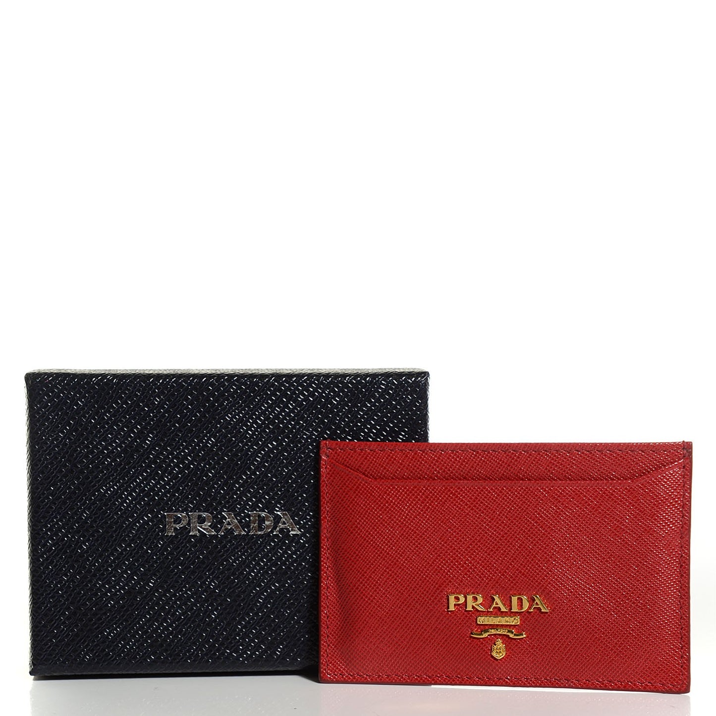 Saffiano Metal Card Case Fuoco