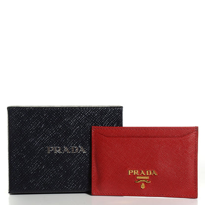 Prada Saffiano Metal Card Case Fuoco 9 of 9