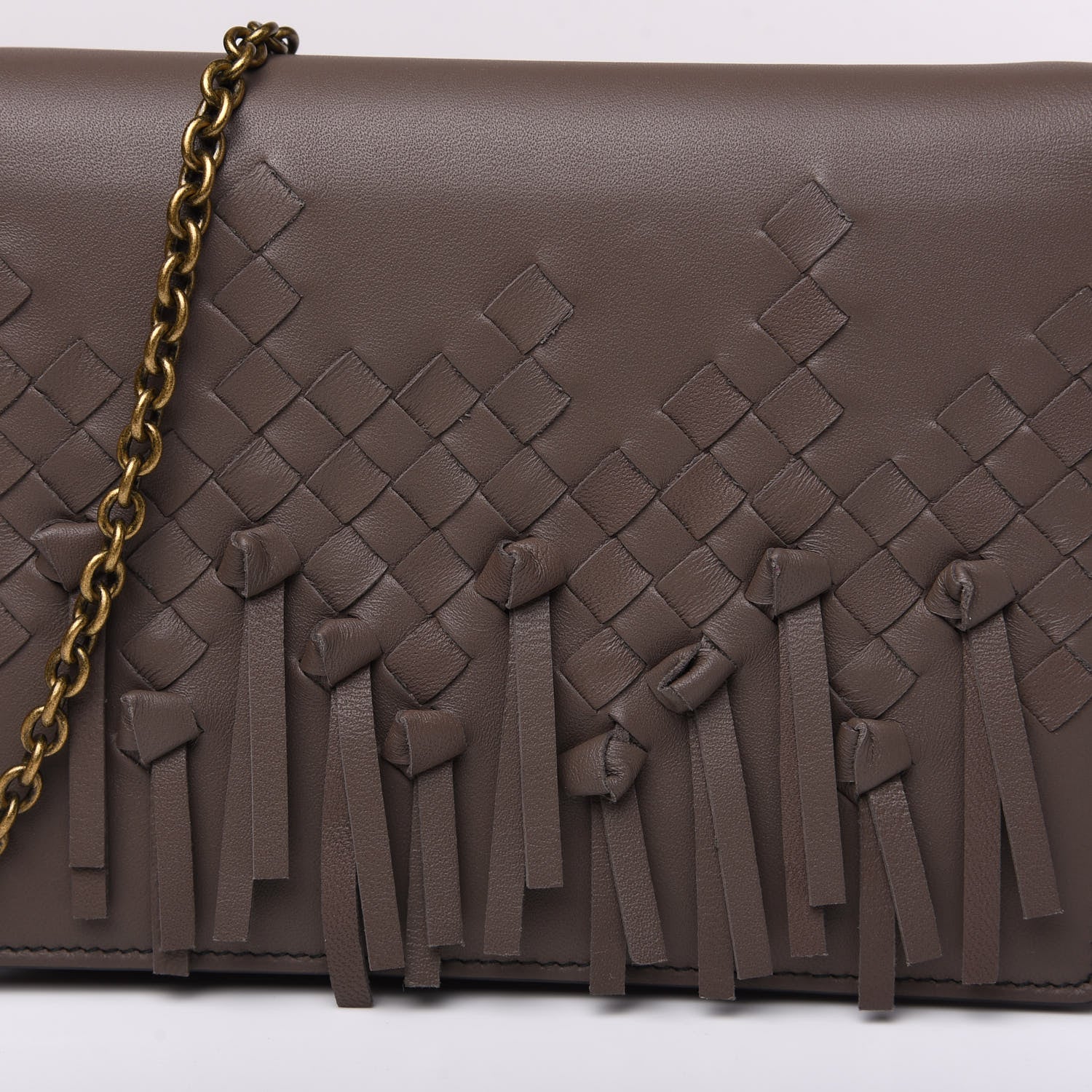 Bottega Veneta Nappa Intrecciato Brio Chain Wallet Steel 8 of 8