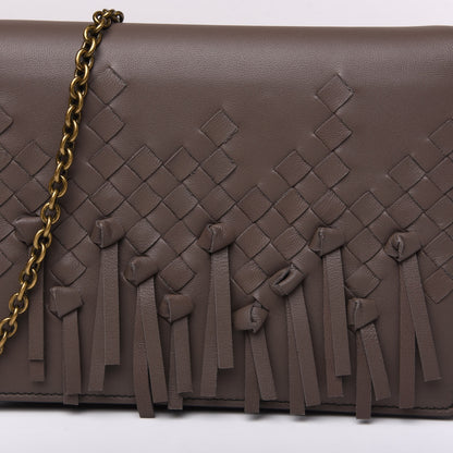Bottega Veneta Nappa Intrecciato Brio Chain Wallet Steel 8 of 8