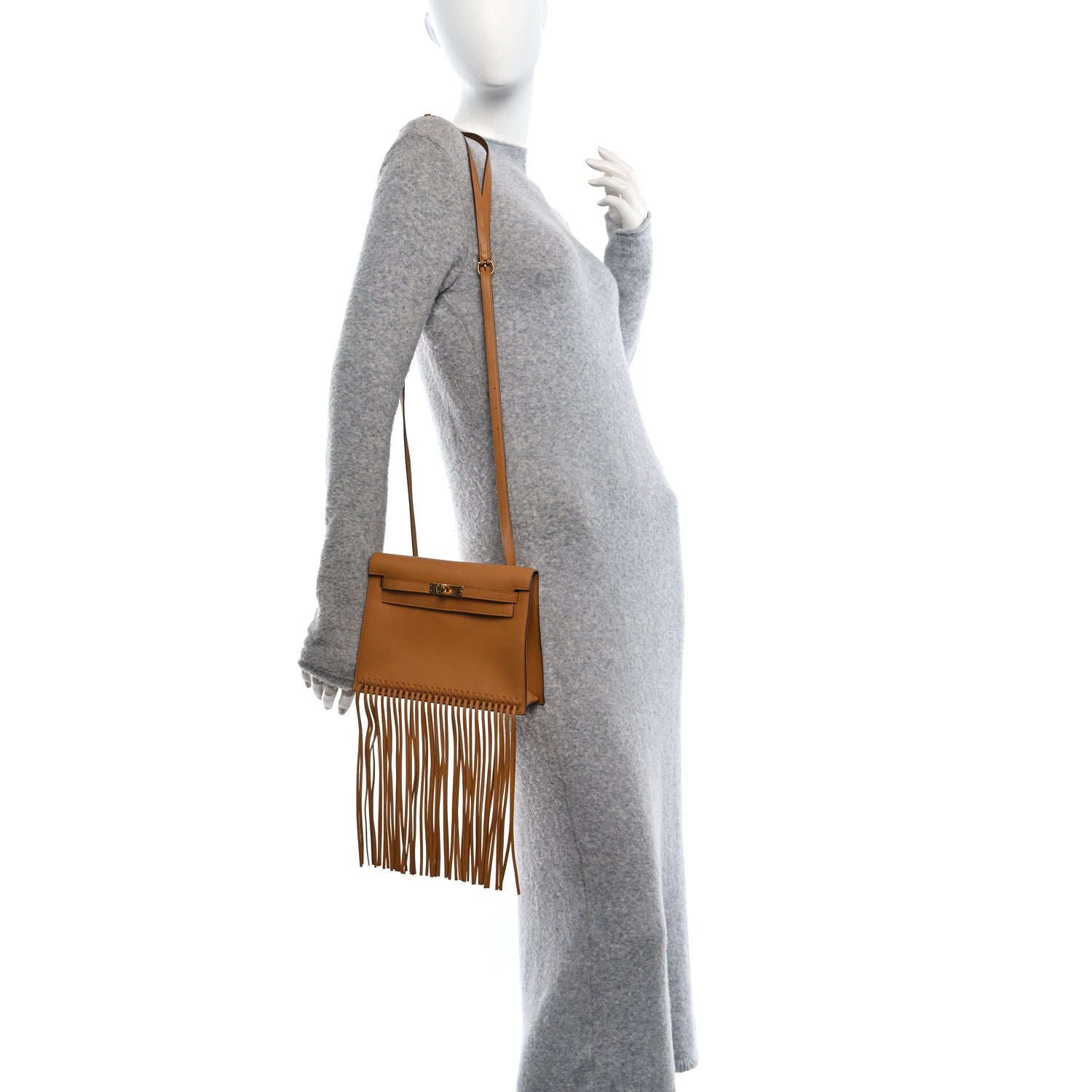 Hermes Swift Kelly Danse Anate Fringed Belt Bag Sesame 2 of 12