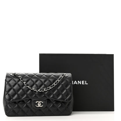 Chanel Lambskin Quilted Jumbo Double Flap Black 11 of 11