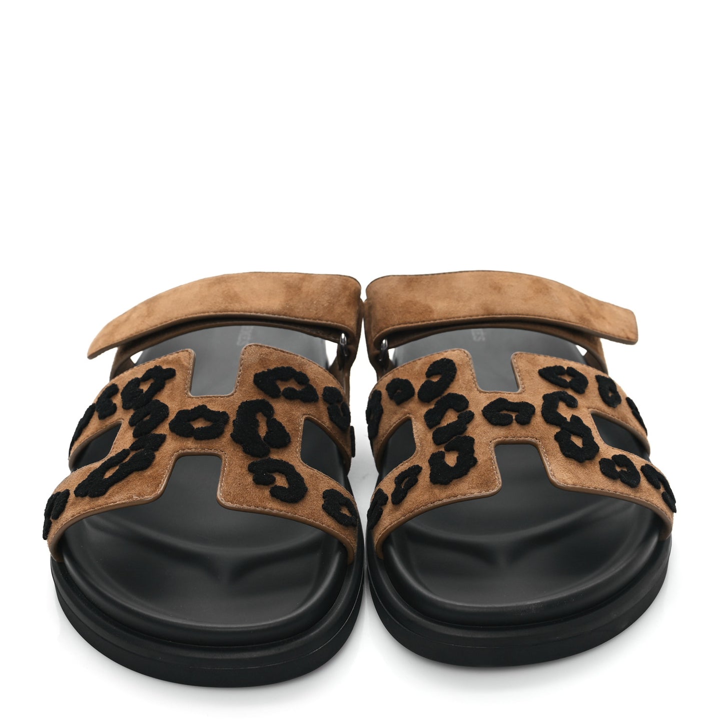 Suede Goatskin Womens Chypre Sandals 40 Brun Fume Black