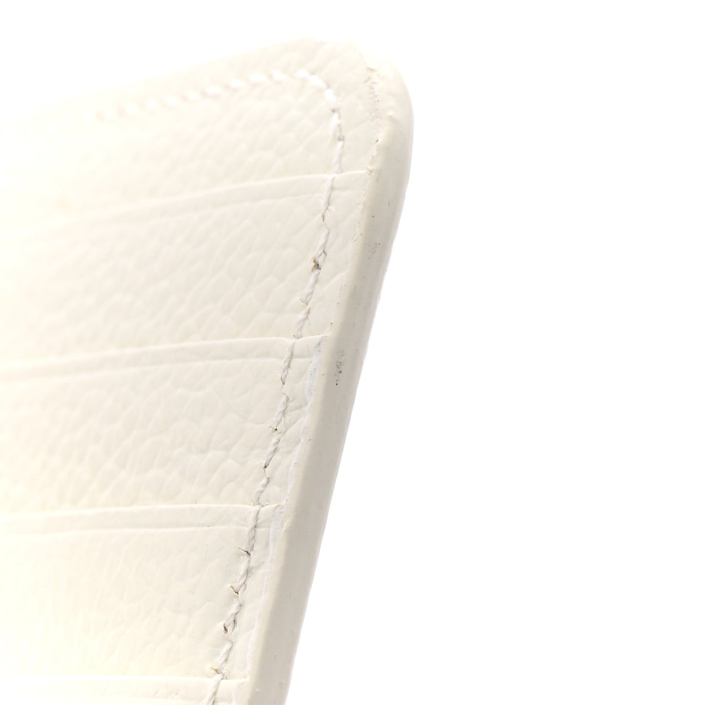 Grained Calfskin Logo Large Cash Long Coin Card Holder White Black