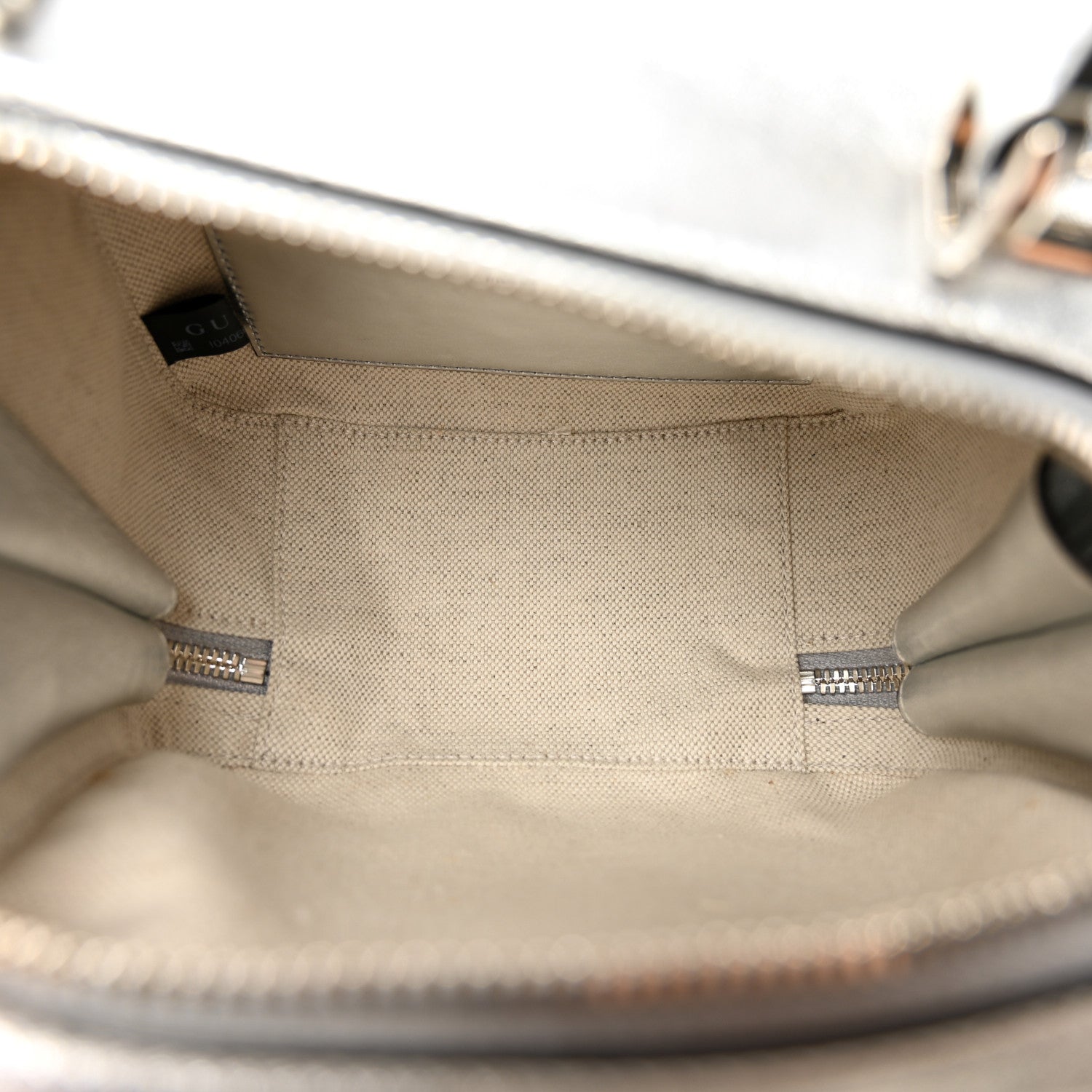 Gucci Metallic Sakai Be Green Calfskin Diagonal Stitched Blondie Top Handle Bag Silver 5 of 10