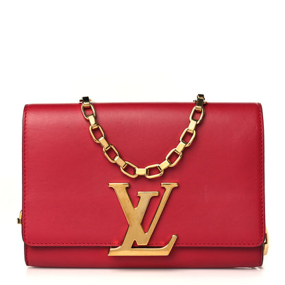 Louis Vuitton Calfskin Chain Louise MM Red 1 of 9