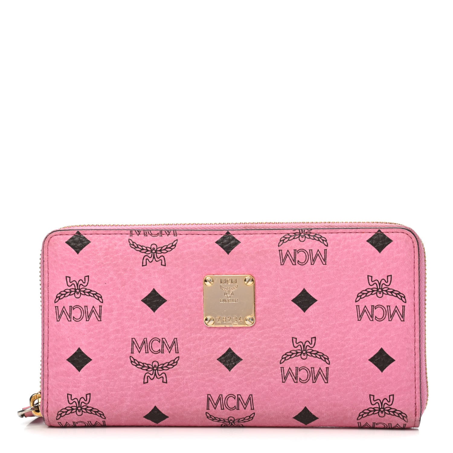 MCM Visetos Zip Around Wallet Pink 1 of 8