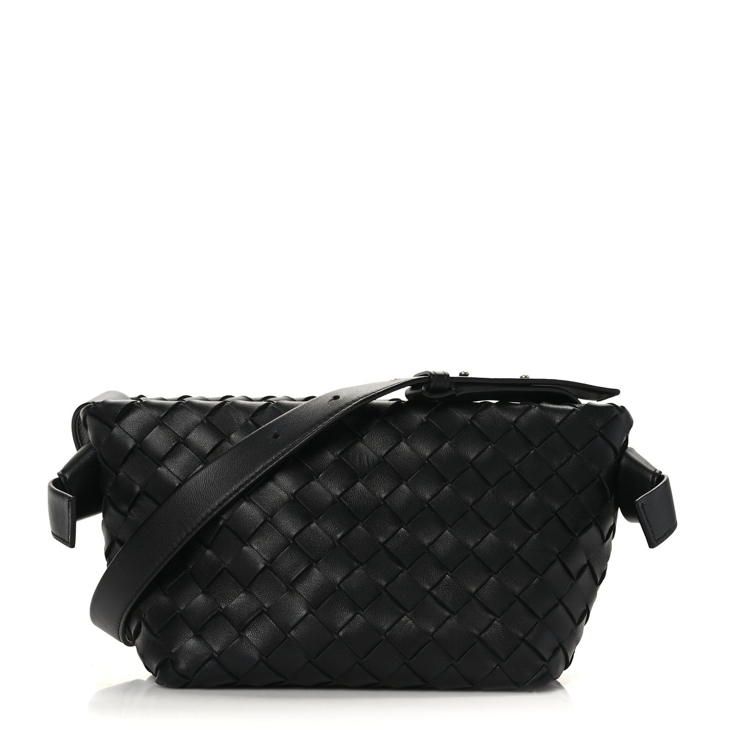 Nappa Intrecciato Tie Shoulder Bag Black