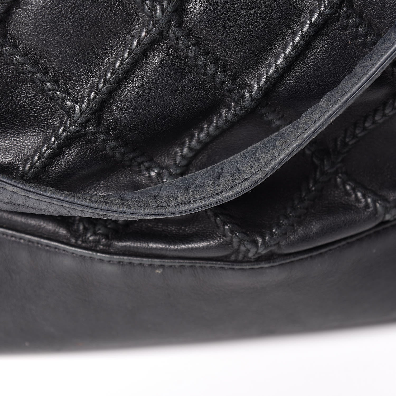 Chanel Lambskin Stitched Accordion Shoulder Bag Black 15 of 17