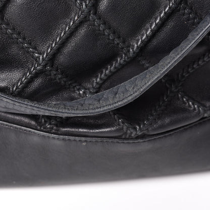 Chanel Lambskin Stitched Accordion Shoulder Bag Black 15 of 17