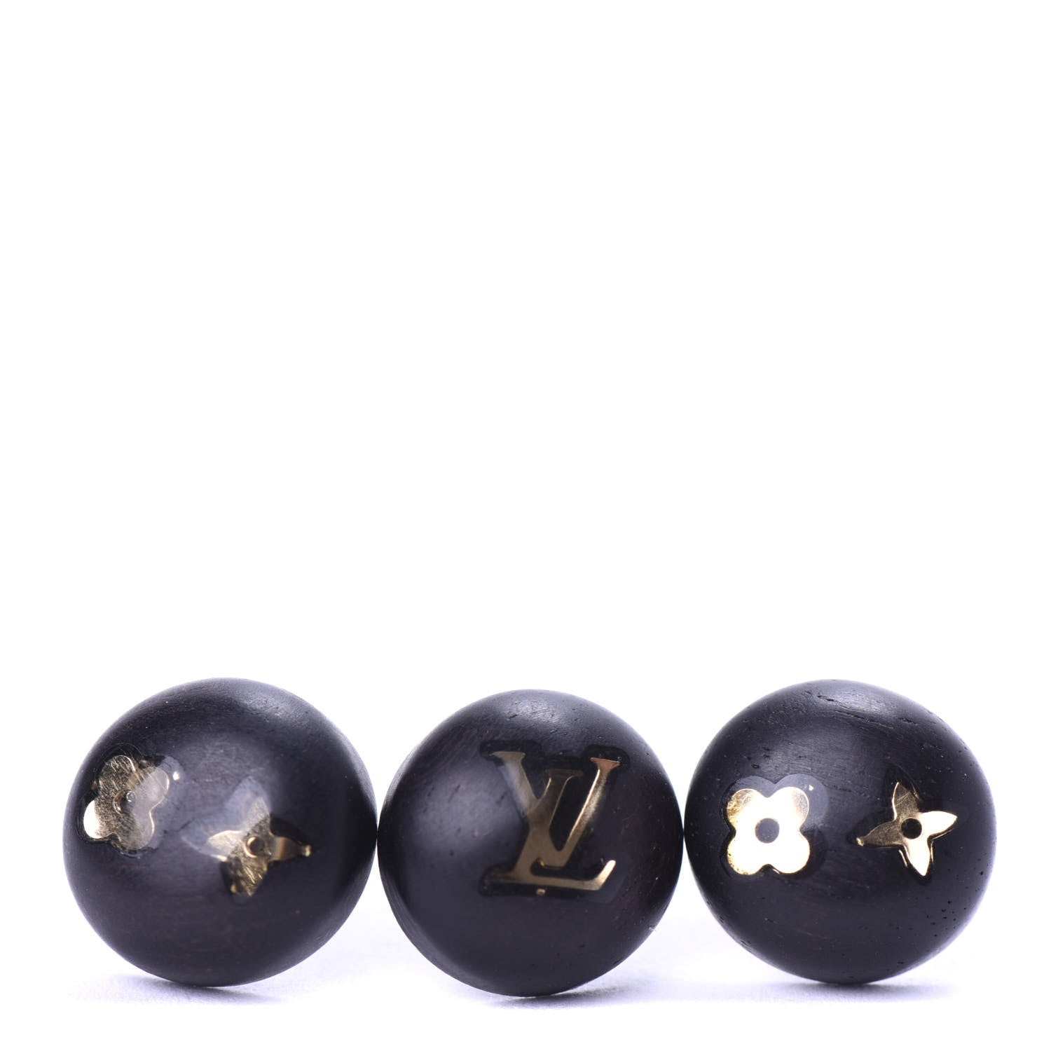 Louis Vuitton Tiger Wood Brass Silvania Stud Earrings 1 of 4