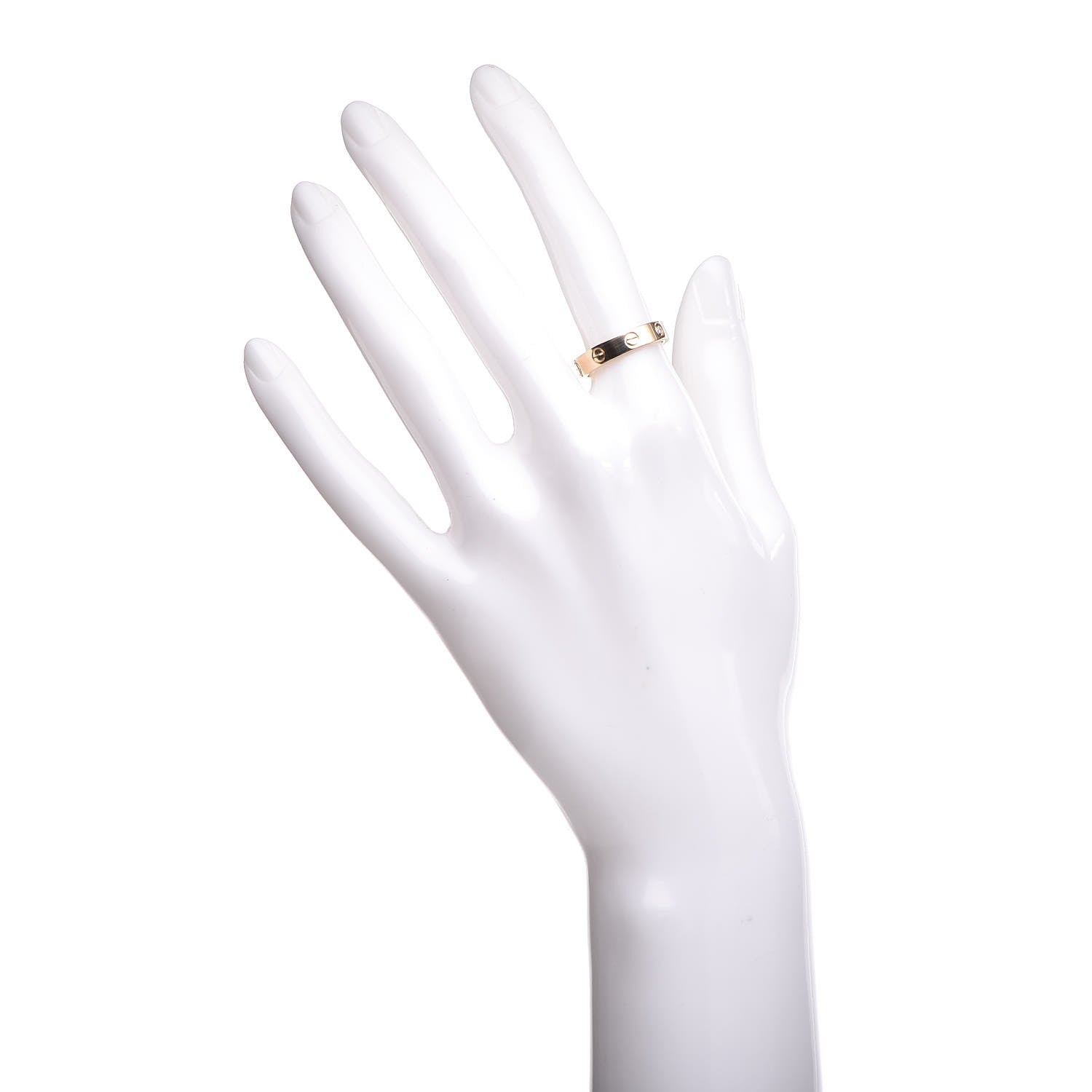Cartier 18K Yellow Gold Diamond 4mm LOVE Wedding Band Ring 52 6 2 of 5