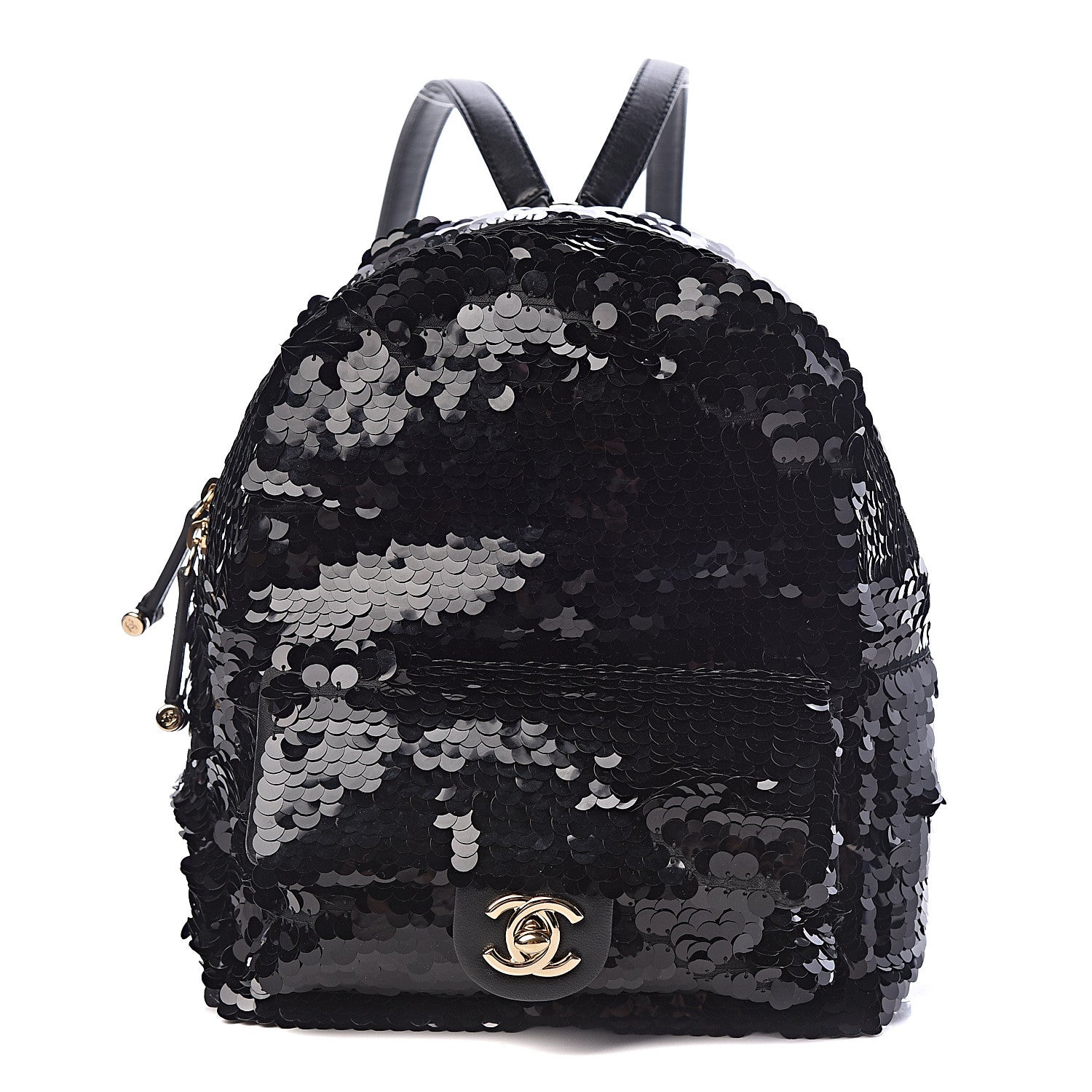 Chanel Sequin Lambskin CC Backpack Black 1 of 10