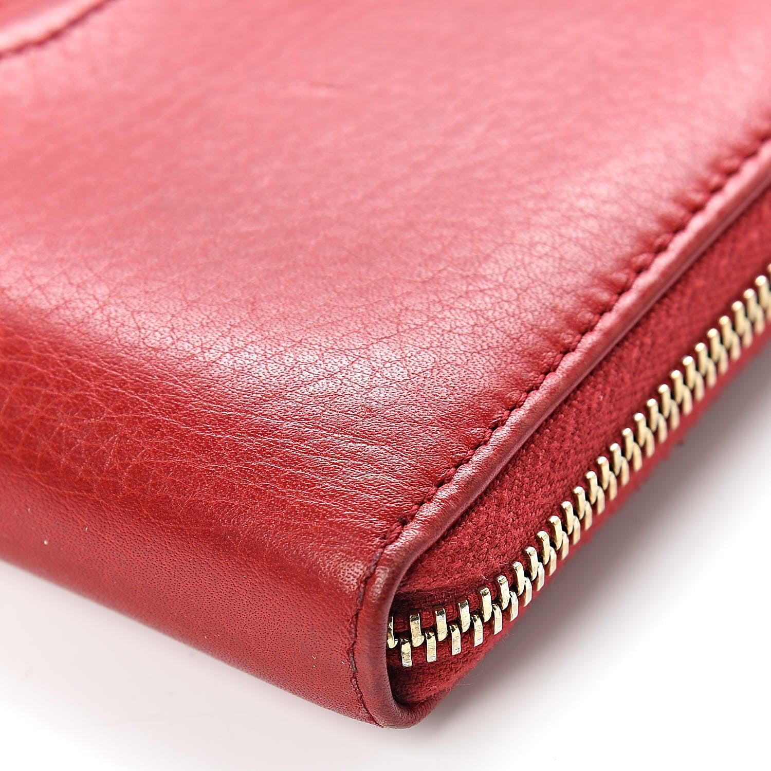 Gucci Pebbled Calfskin Soho Zip Around Wallet Red 9 of 14