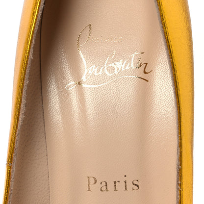 Christian Louboutin Metallic Crinkled Calfskin 100 Pumps 38.5 Gold 9 of 15