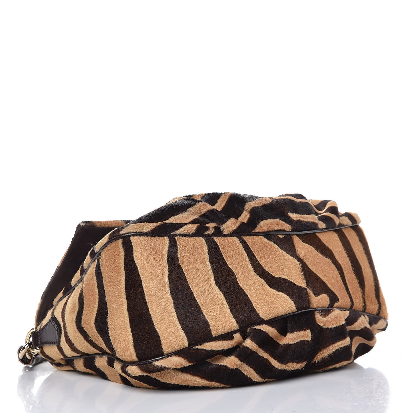 Calf Hair Zebra Print Mia Shoulder Flap Miele Moro
