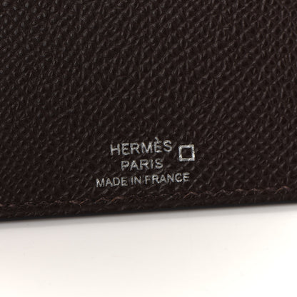 Hermes Epsom Matte Alligator Swift Les Petits Chevaux Card Holder Etoupe Etain Beton Black 5 of 5