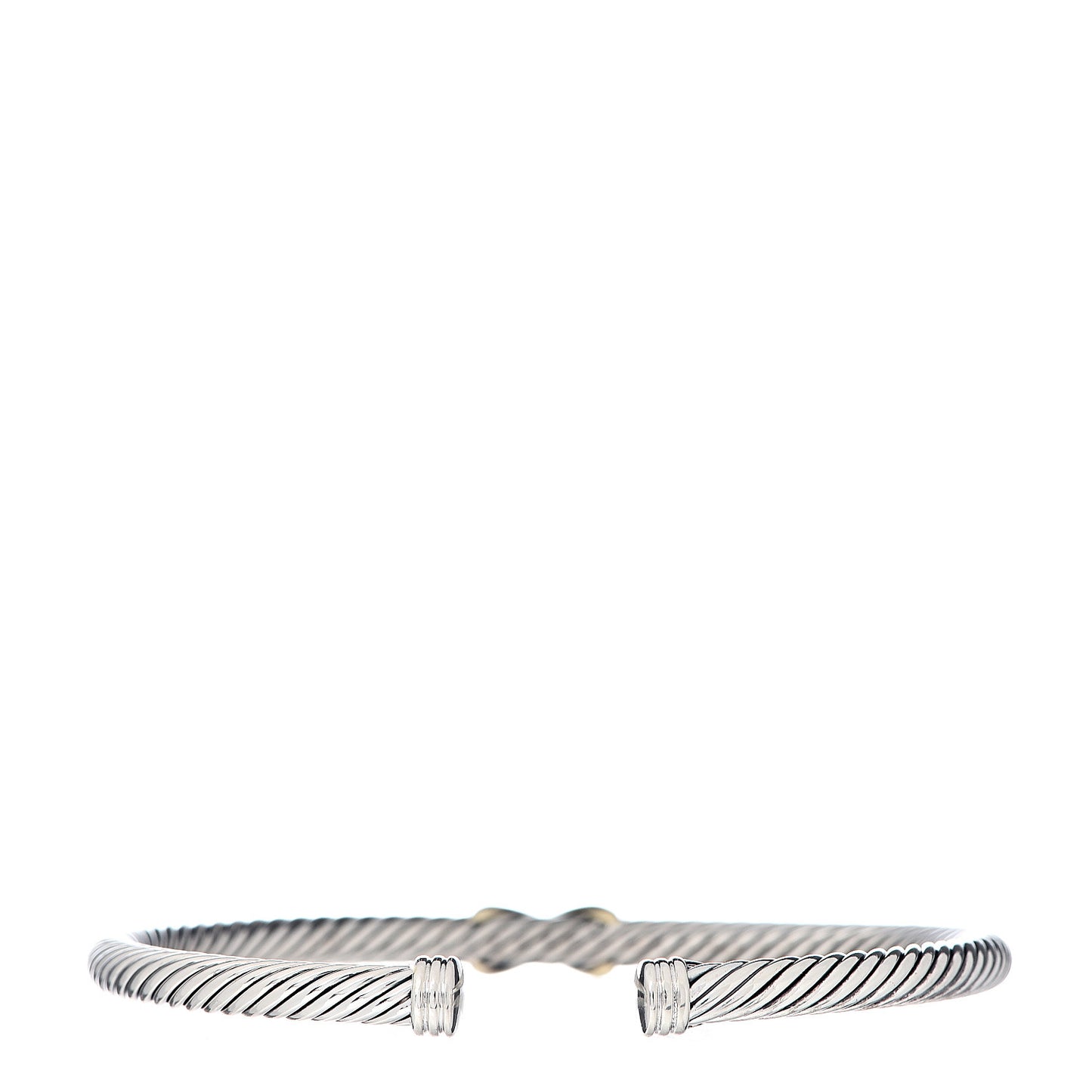 Sterling Silver 18K Yellow Gold 4mm X Station Cable Bracelet