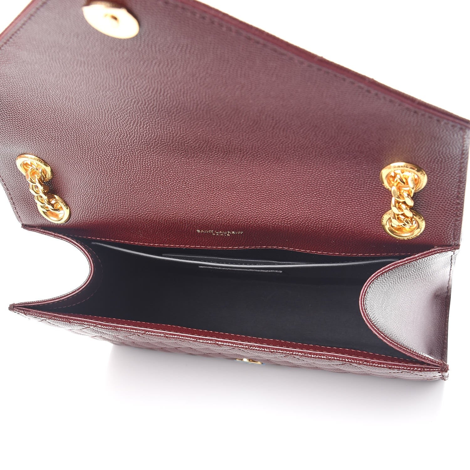 Saint Laurent Grain De Poudre Textured Mixed Matelasse Medium Triquilt Monogram Satchel Rouge Legion 6 of 8