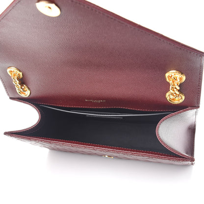 Saint Laurent Grain De Poudre Textured Mixed Matelasse Medium Triquilt Monogram Satchel Rouge Legion 6 of 8