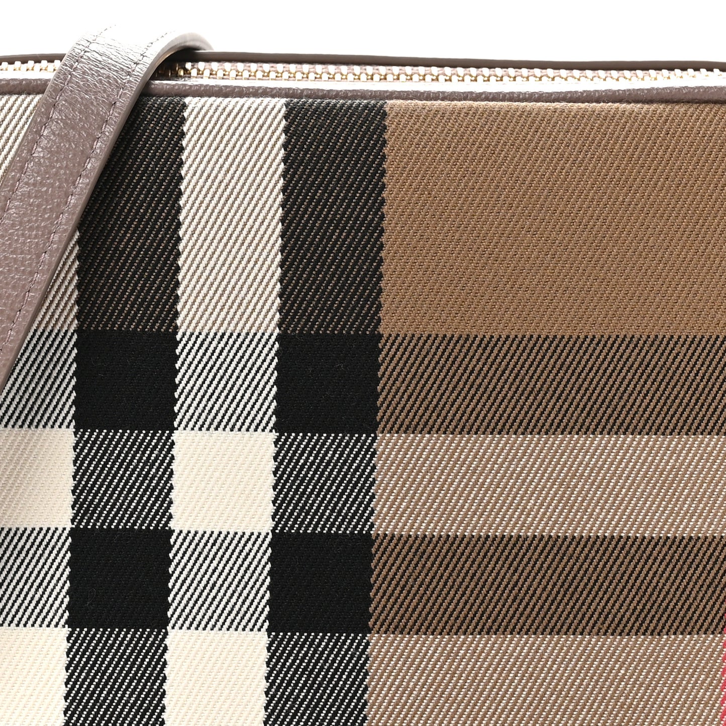 Giant Check Calfskin Small Camera Bag Grey Mink