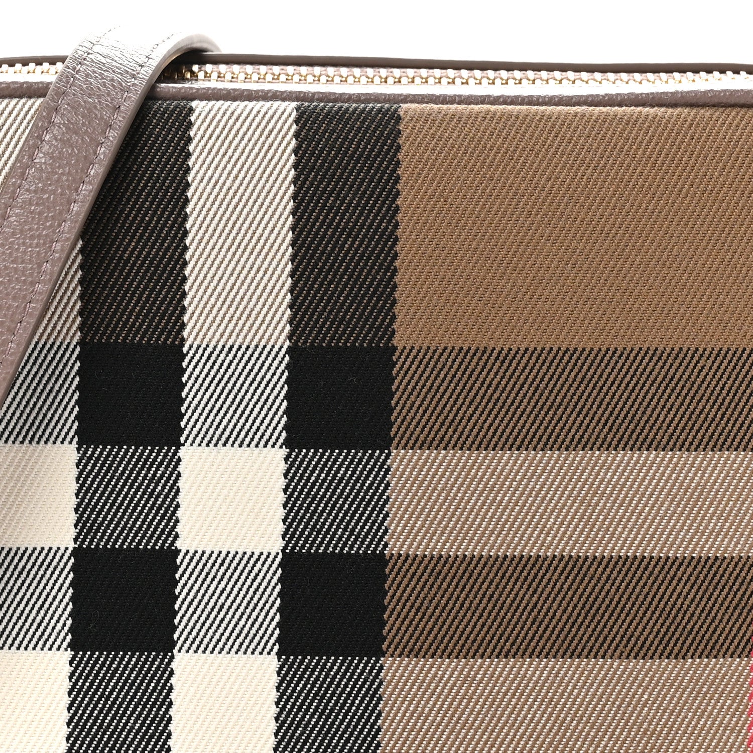 Burberry Giant Check Calfskin Small Camera Bag Grey Mink 7 of 9