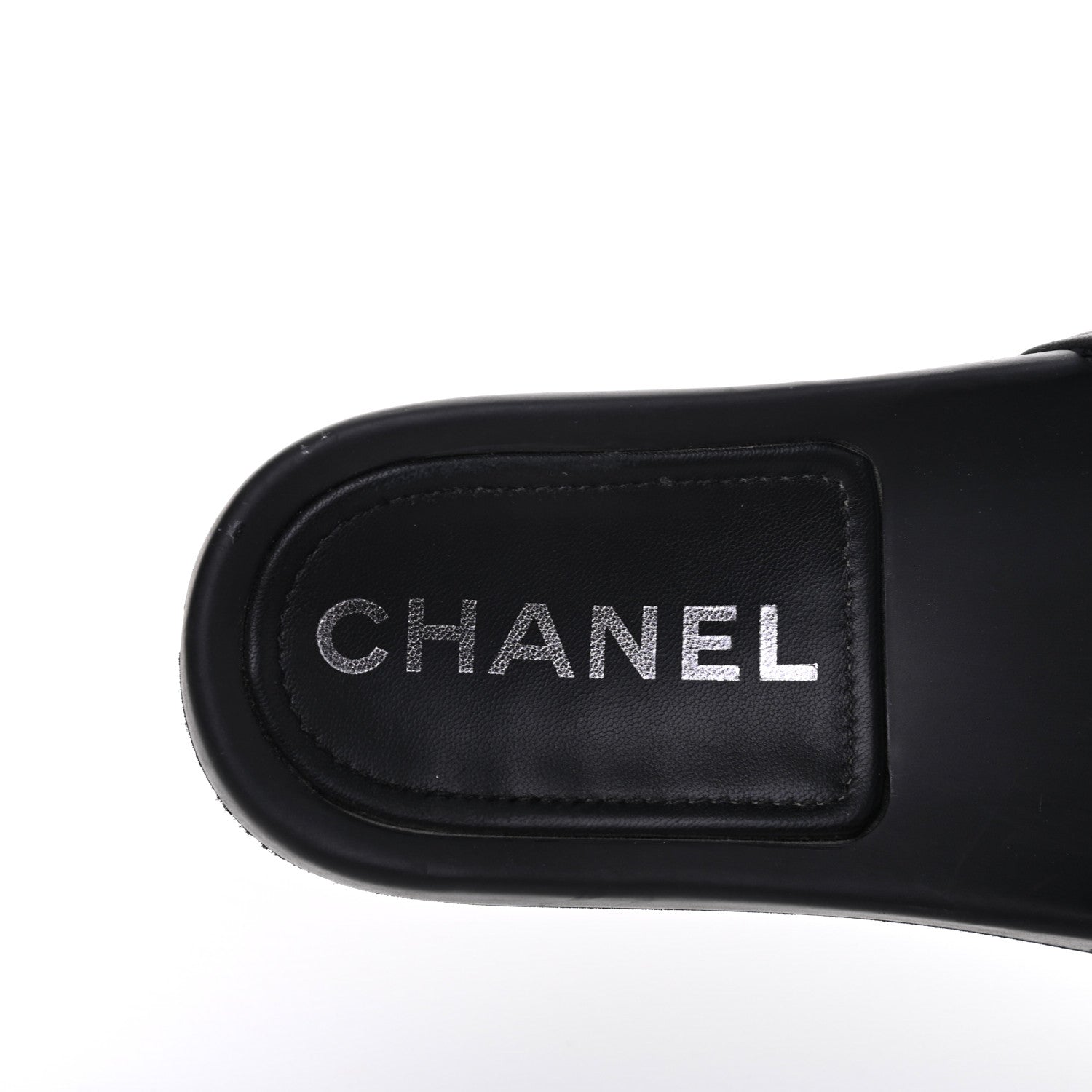 Chanel Lambskin Quilted CC Mules Sandals 36 Black 7 of 9