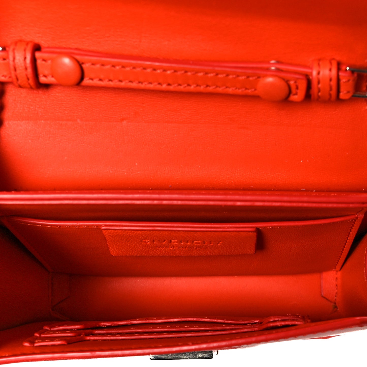 Calfskin Bow Cut Chain Wallet Orange Fluo