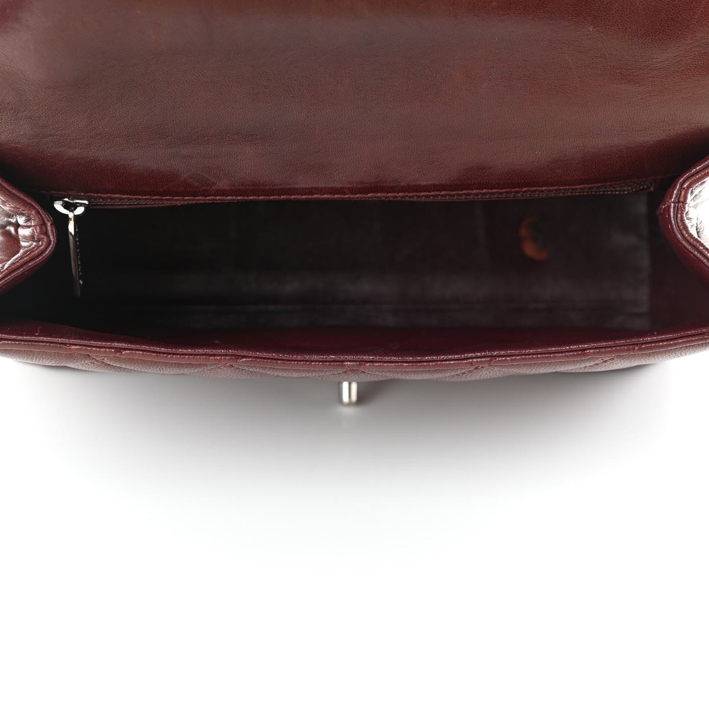 Lambskin Quilted Medium Kelly Flap Bag Burgundy