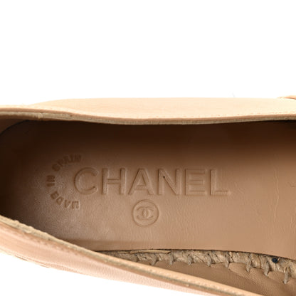 Chanel Lambskin CC Espadrilles 37 Beige Black 8 of 9