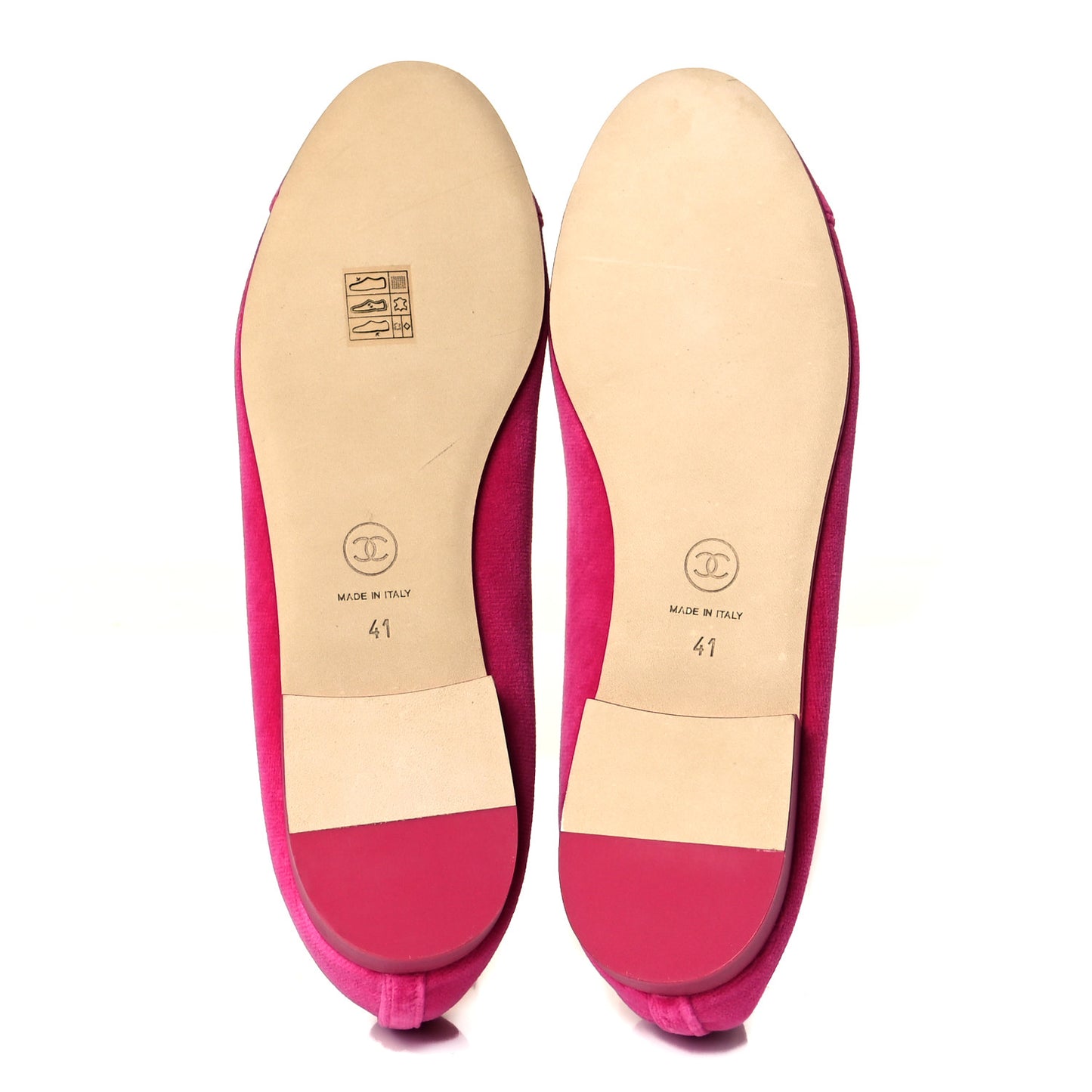 Velvet Cap Toe Ballerina Flats 41 Pink