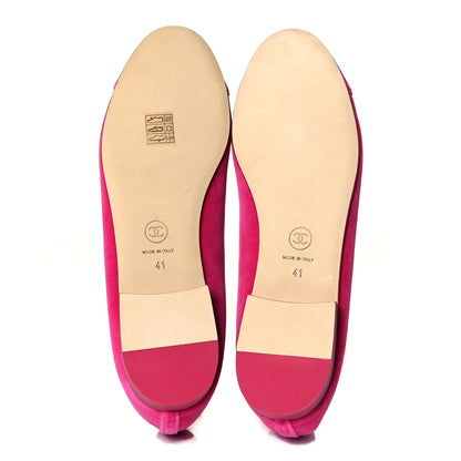 Chanel Velvet Cap Toe Ballerina Flats 41 Pink 6 of 9