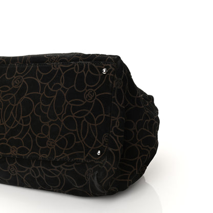 Chanel Suede Camellia Bowler Black 10 of 11