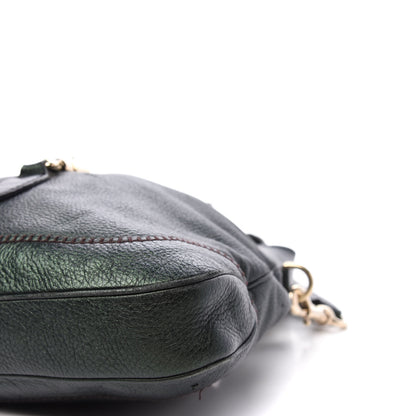 Gucci Metallic Pebbled Calfskin Large New Jackie Shoulder Bag Green 9 of 11